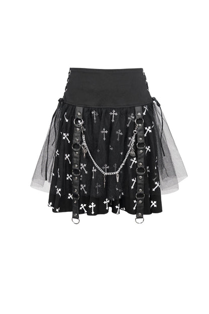 Lolita Skirt - Black/white Knitted Fabric, 2 Colors, Detachable Detail, Women's Style - additional product view 5