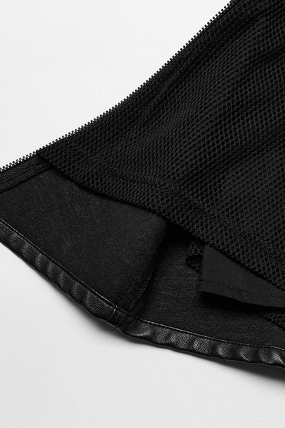 Lolita Skirt - Buckle Faux Leather Side Zipper, 2 Colors, Zipper Detail, Buckle Detail - additional product view 8