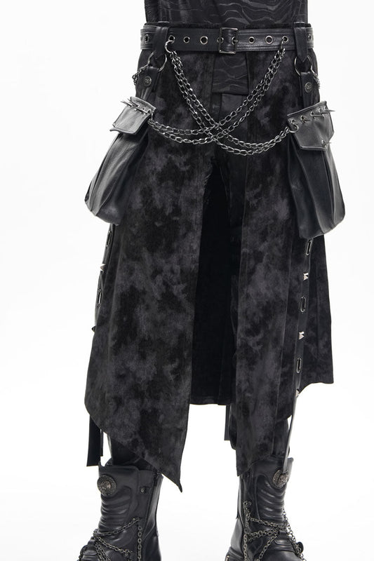 Lolita Skirt - Chain Rivet Buckle, Black, Buckle Detail, Men's Style, Gothic Style - main product image