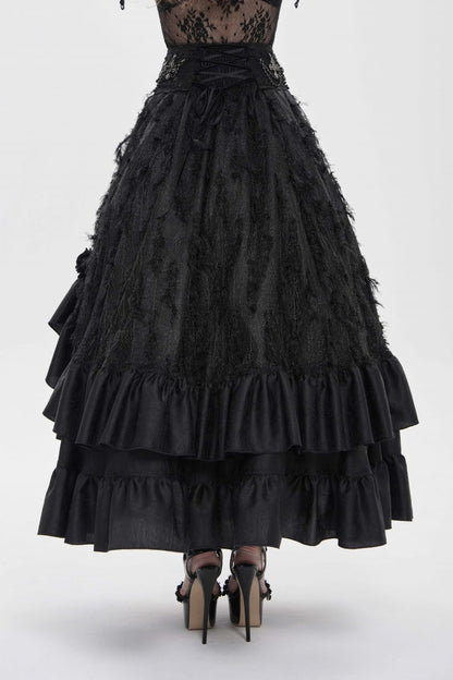 Lolita Skirt - Cross Rose Beaded Gorgeous, Black, Long Length, Women's Style, Cross Detail - additional product view 10