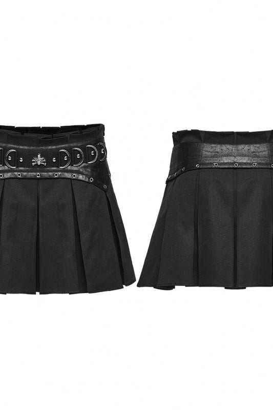 Lolita Skirt - Cut-out, Black, Pleated, Women's Style, Punk Style - additional product view 2