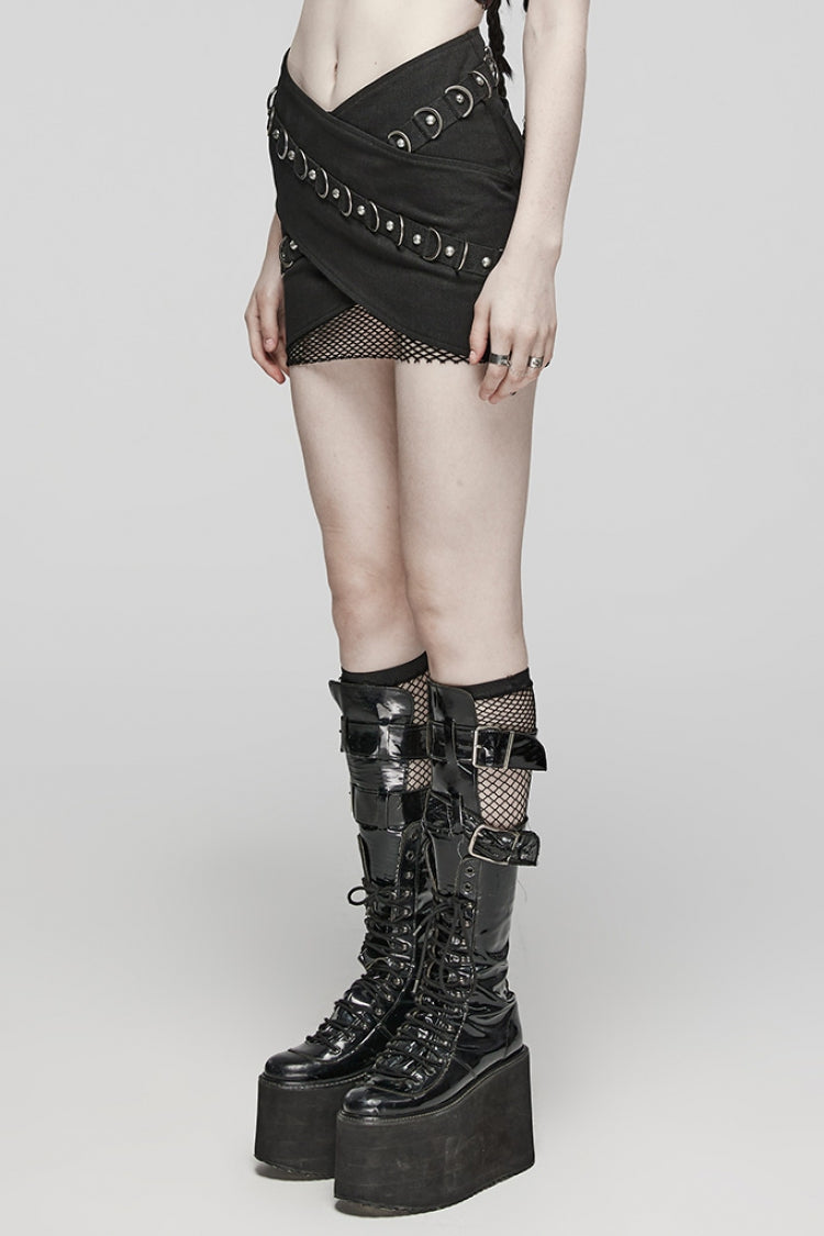 Lolita Skirt - D Shaped Buckle Mesh, 2 Colors, Buckle Detail, Women's Style, Layered - additional product view 2