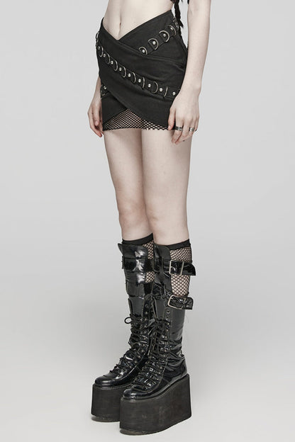 Lolita Skirt - D Shaped Buckle Mesh, 2 Colors, Buckle Detail, Women's Style, Layered - additional product view 2