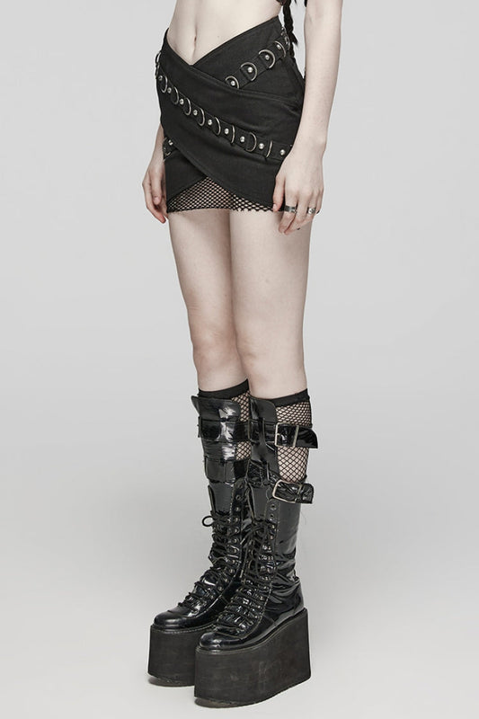 Lolita Skirt - D Shaped Buckle Mesh, 2 Colors, Buckle Detail, Women's Style, Layered - additional product view 2