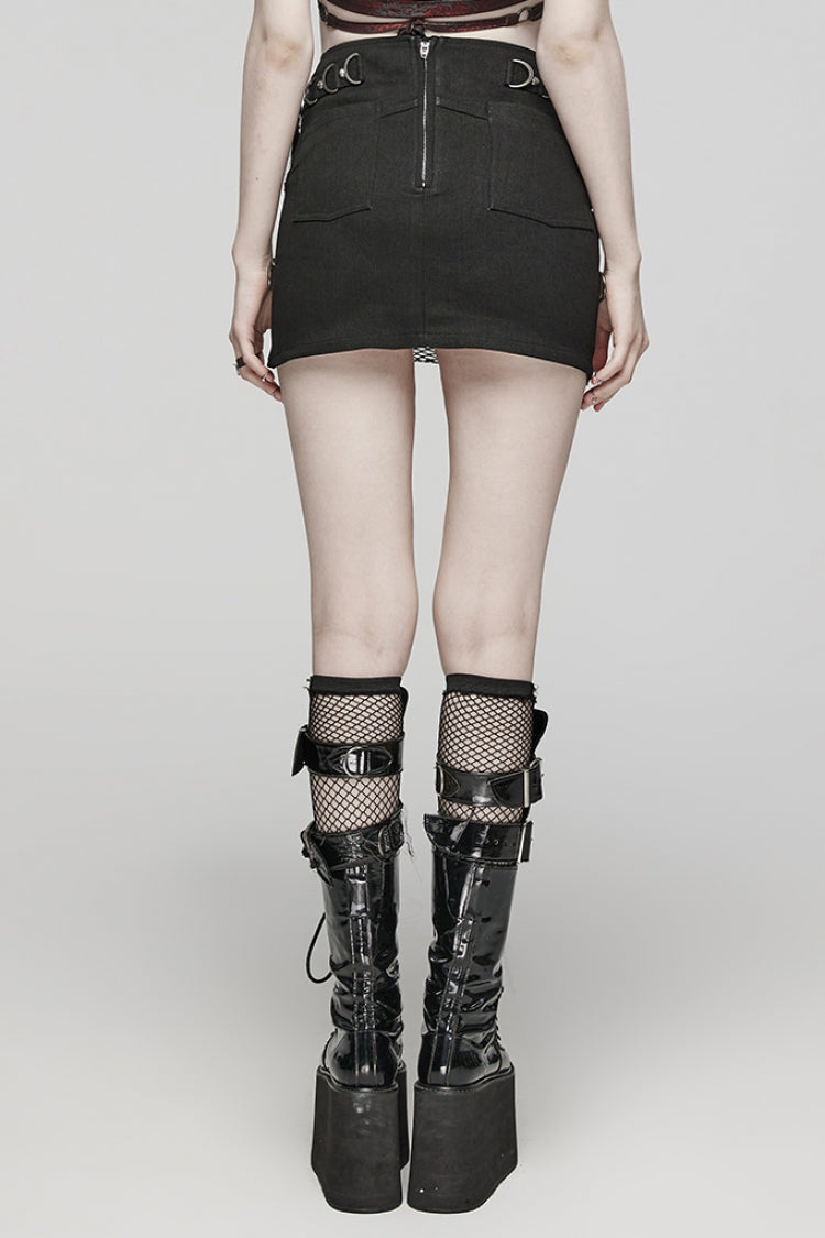 Lolita Skirt - D Shaped Buckle Mesh, 2 Colors, Buckle Detail, Women's Style, Layered - additional product view 3