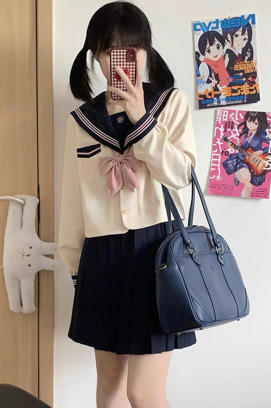 Lolita Skirt - Dark Blue/ivory Sailor Collar, 2 Colors, Long Sleeves, Sweet Style - additional product view 2