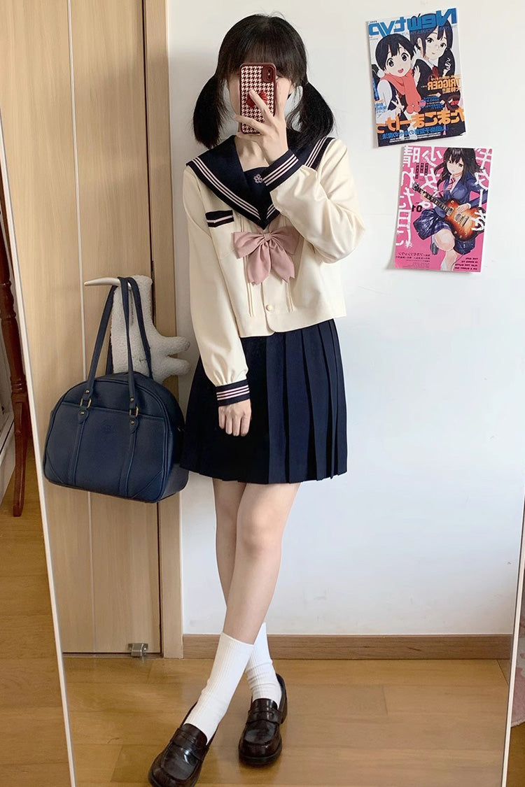 Lolita Skirt - Dark Blue/ivory Sailor Collar, 2 Colors, Long Sleeves, Sweet Style - additional product view 5