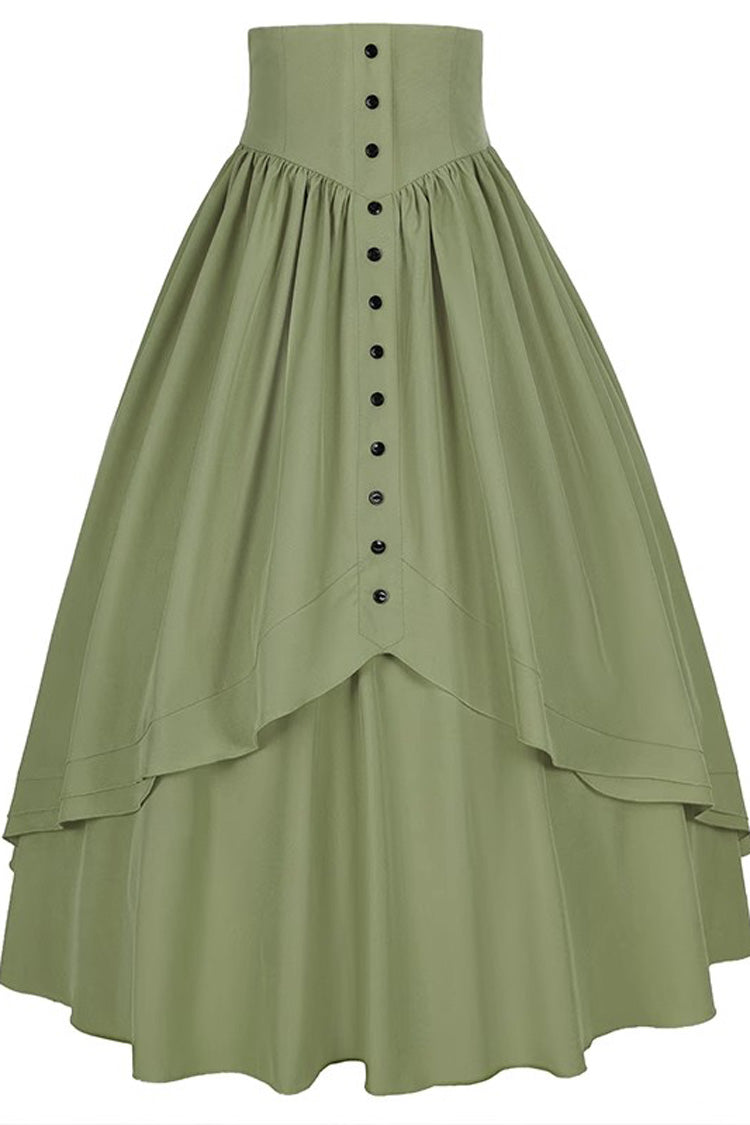 Lolita Skirt - Elegant Ruffle Victorian Colors, 8 Colors, Gothic Style, Victorian Style - S Light-Green / M Light-Green / L Light-Green option