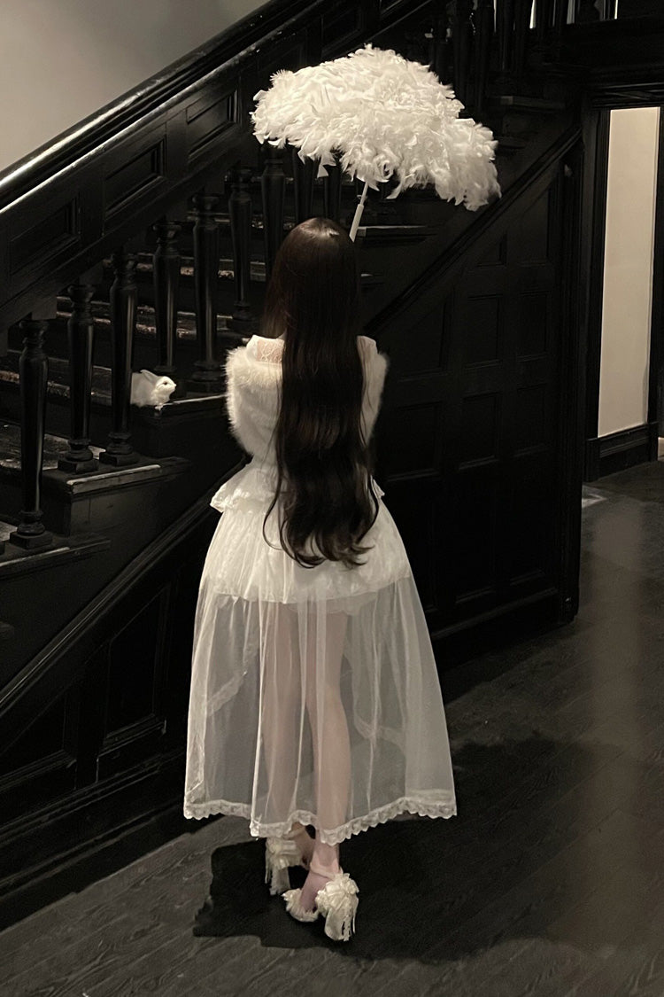 Lolita Skirt - First Snow, White, Lace Trim, Long Sleeves, Sweet Style - additional product view 8