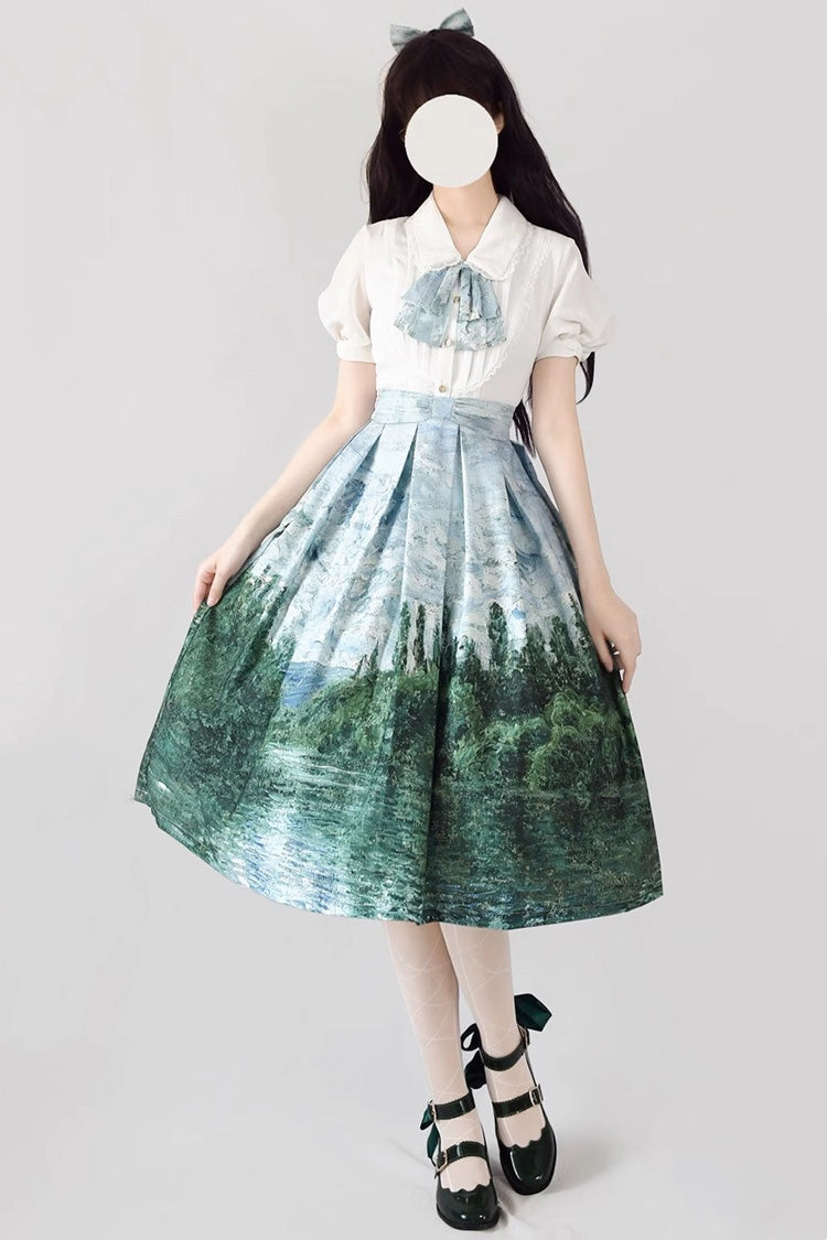 Lolita Skirt - Forest Basket, 10 Colors, Ruffled, Printed, Classic Style - main product image