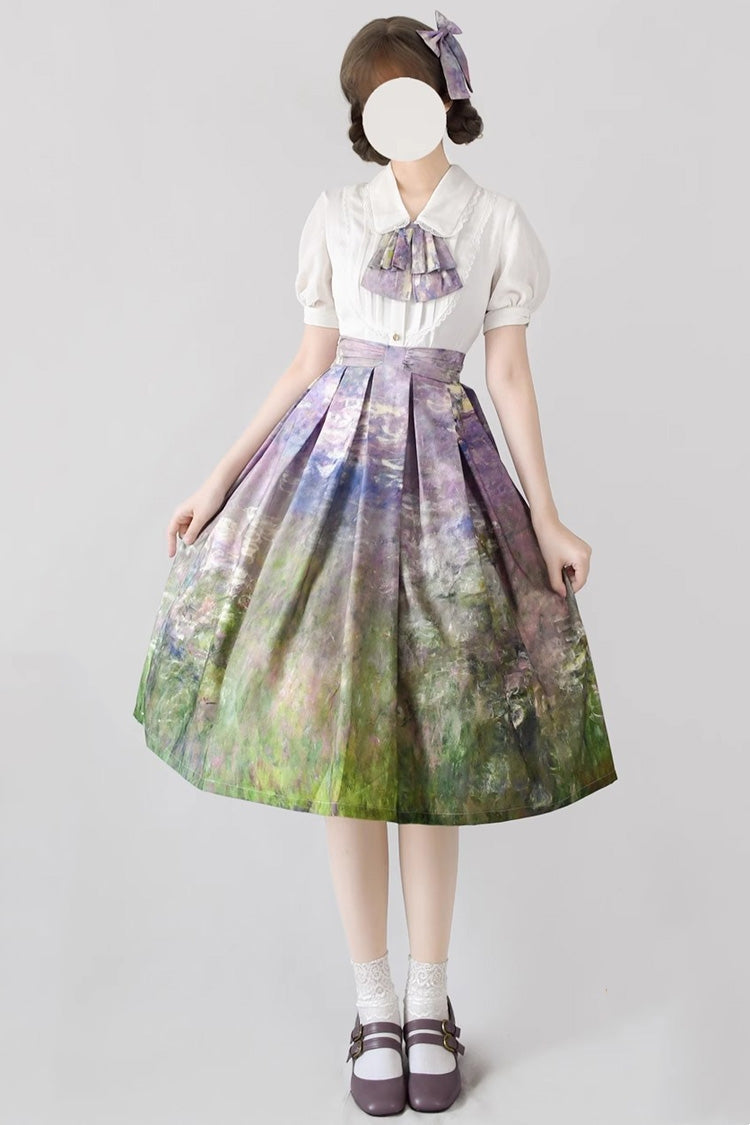 Lolita Skirt - Forest Basket, 10 Colors, Ruffled, Printed, Classic Style - S Color12 / M Color12 / L Color12 option