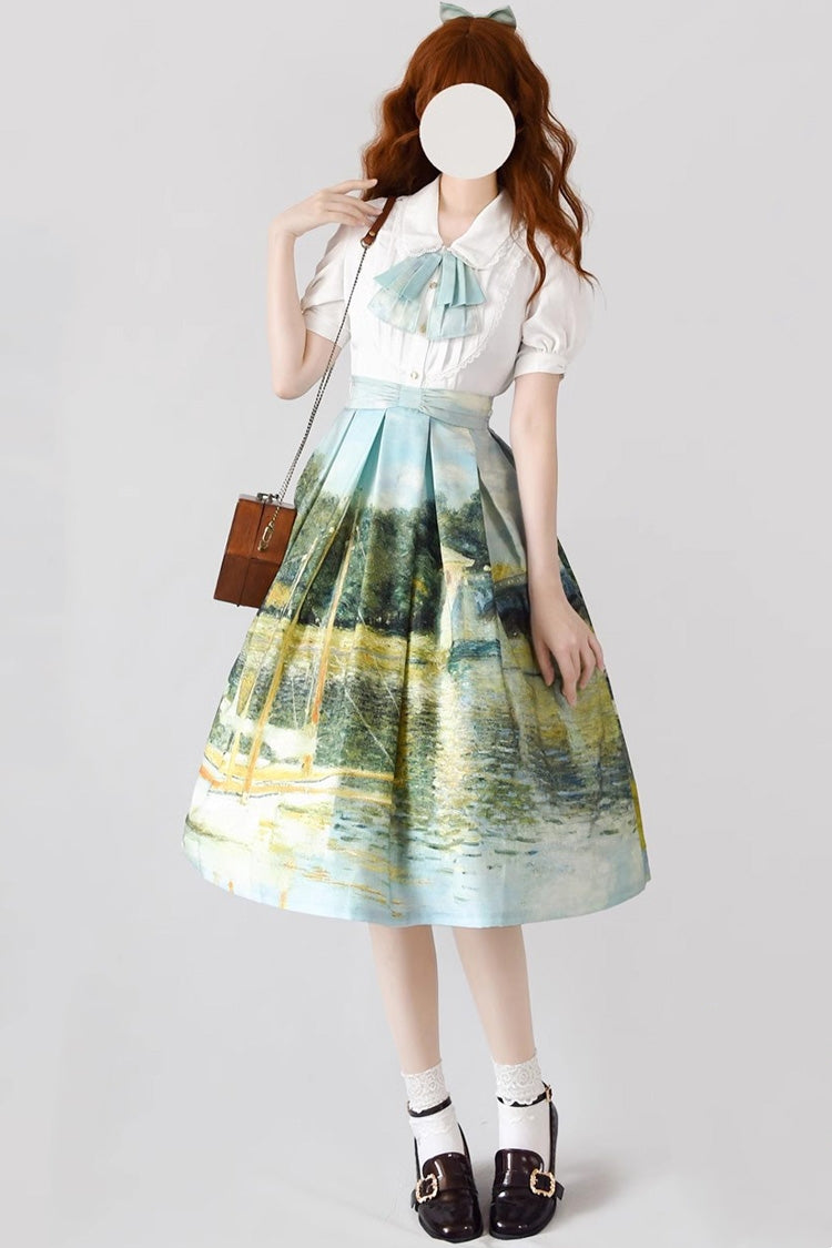Lolita Skirt - Forest Basket, 10 Colors, Ruffled, Printed, Classic Style - S Color14 / M Color14 / L Color14 option