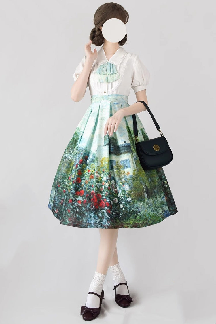 Lolita Skirt - Forest Basket, 10 Colors, Ruffled, Printed, Classic Style - S Color5 / M Color5 / L Color5 option