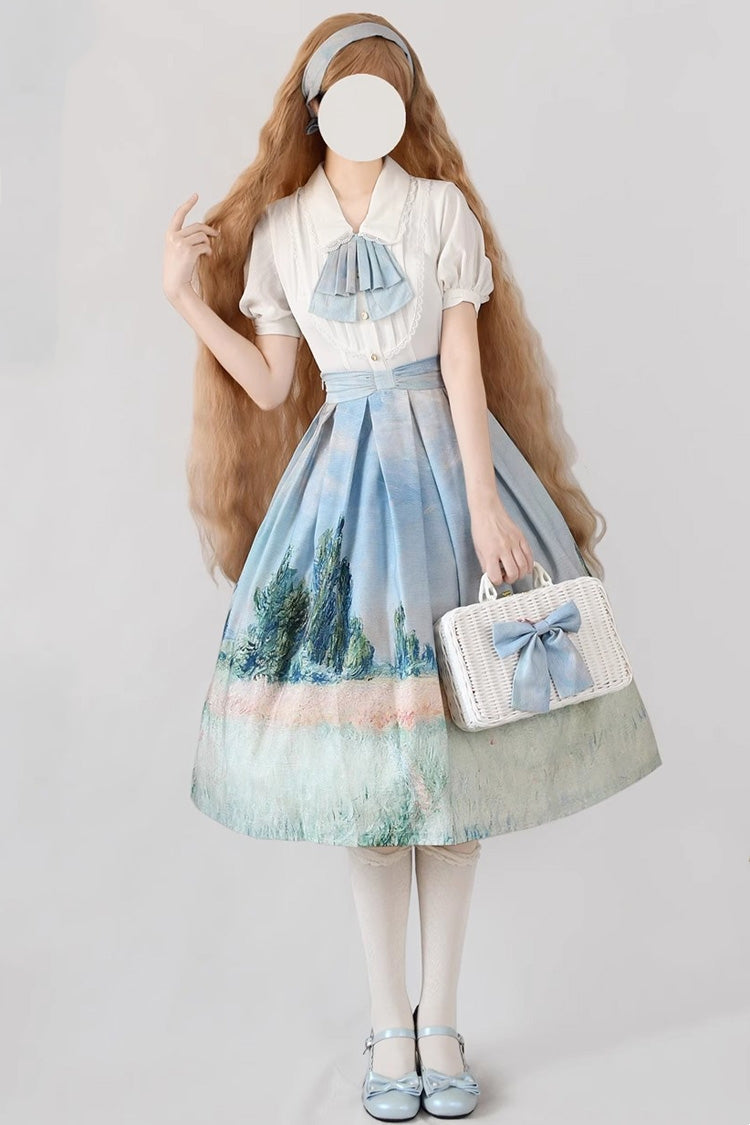 Lolita Skirt - Forest Basket, 10 Colors, Ruffled, Printed, Classic Style - S Color7 / M Color7 / L Color7 option