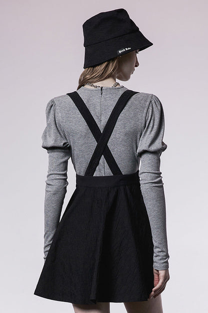 Lolita Skirt - Future Series Metal Buttonhole, Black, Buckle Detail, Women's Style - additional product view 3