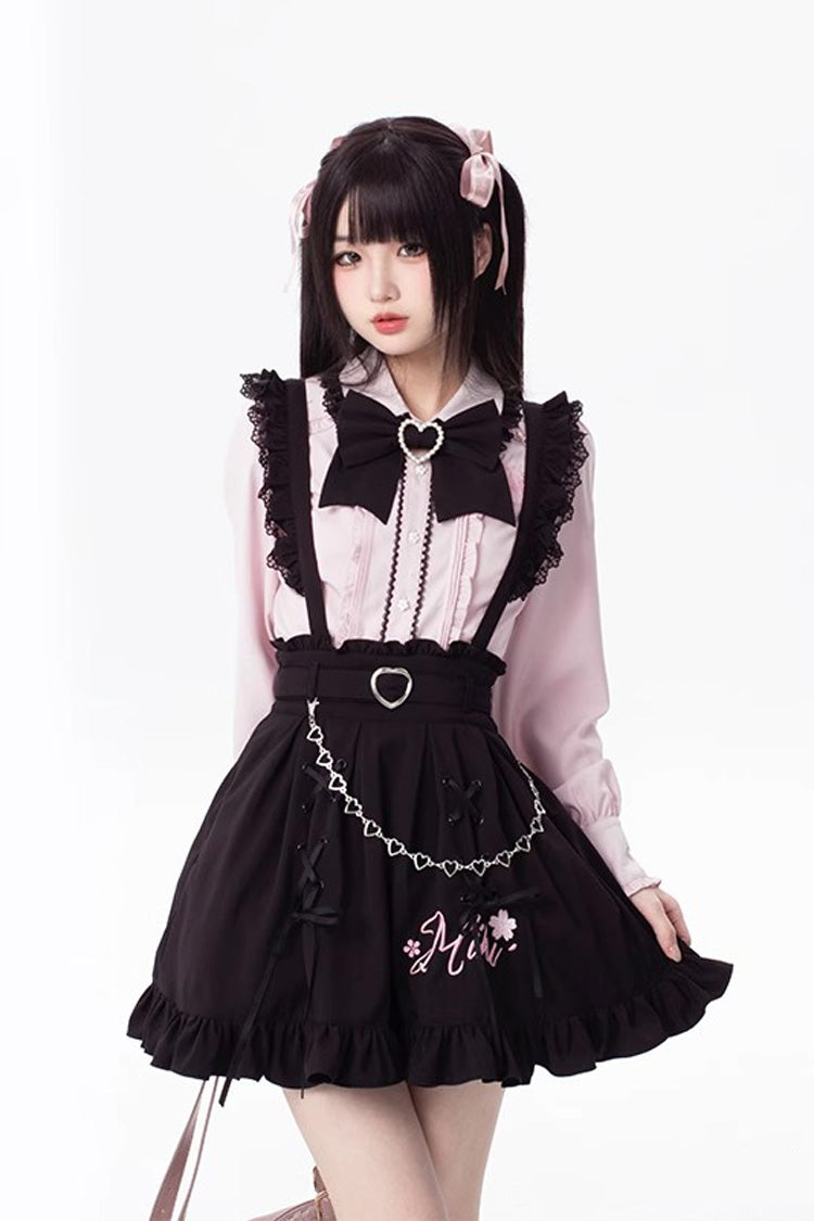 Lolita Skirt - Hatsune Miku, Black, Embroidered, Lace-Up, Lace Trim - additional product view 2