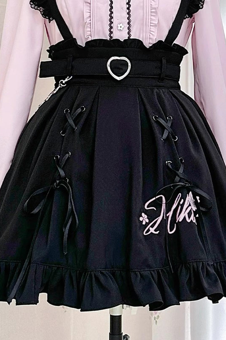 Lolita Skirt - Hatsune Miku, Black, Embroidered, Lace-Up, Lace Trim - additional product view 3