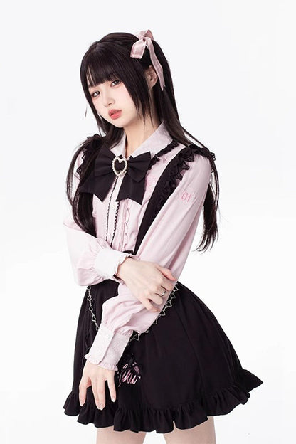 Lolita Skirt - Hatsune Miku, Black, Embroidered, Lace-Up, Lace Trim - additional product view 4