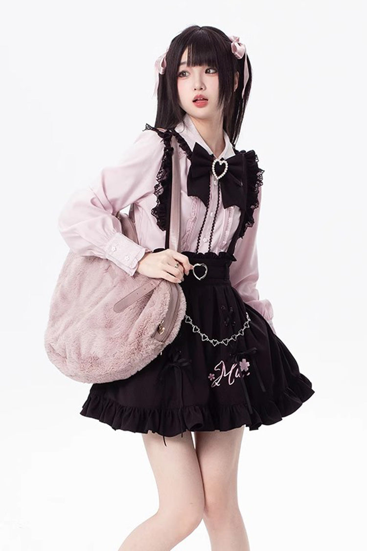 Lolita Skirt - Hatsune Miku, Black, Embroidered, Lace-Up, Lace Trim - additional product view 5