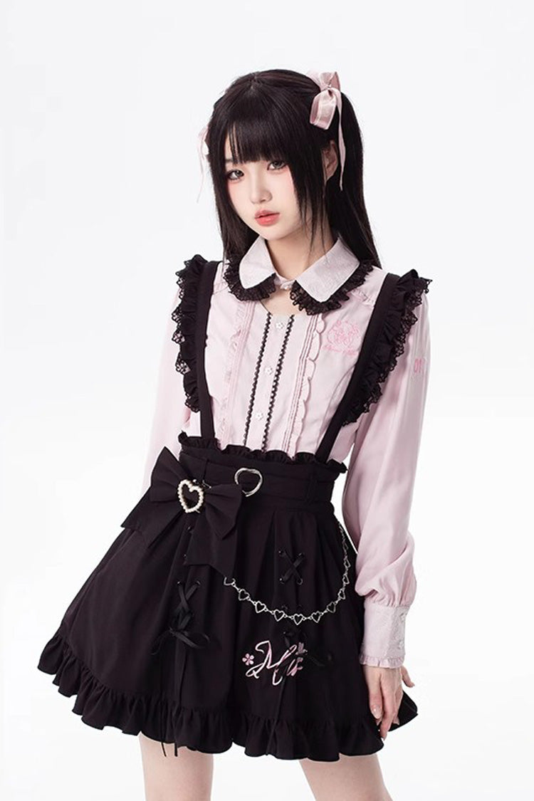 Lolita Skirt - Hatsune Miku, Black, Embroidered, Lace-Up, Lace Trim - additional product view 6