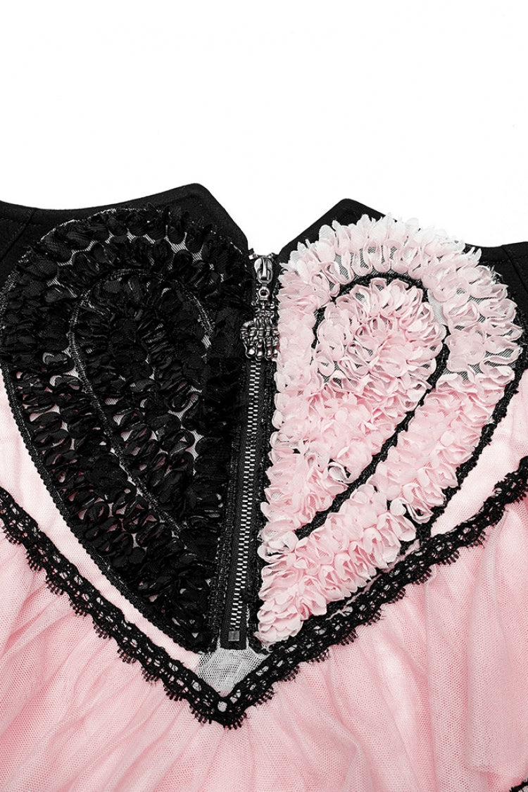Lolita Skirt - Heart, 2 Colors, Zipper Detail, Women's Style, Embroidered - additional product view 5