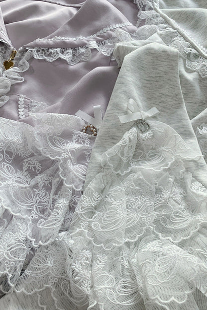 Lolita Skirt - Heartbeat Rhythm, Pink, Long Sleeves, Lace Trim, Ruffled - additional product view 7