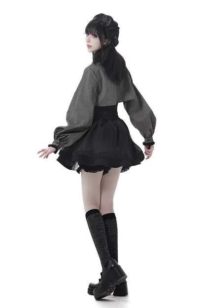 Lolita Skirt - Hymn Of The Cross, Black, Long Length, Short Length, Cross Detail - additional product view 6