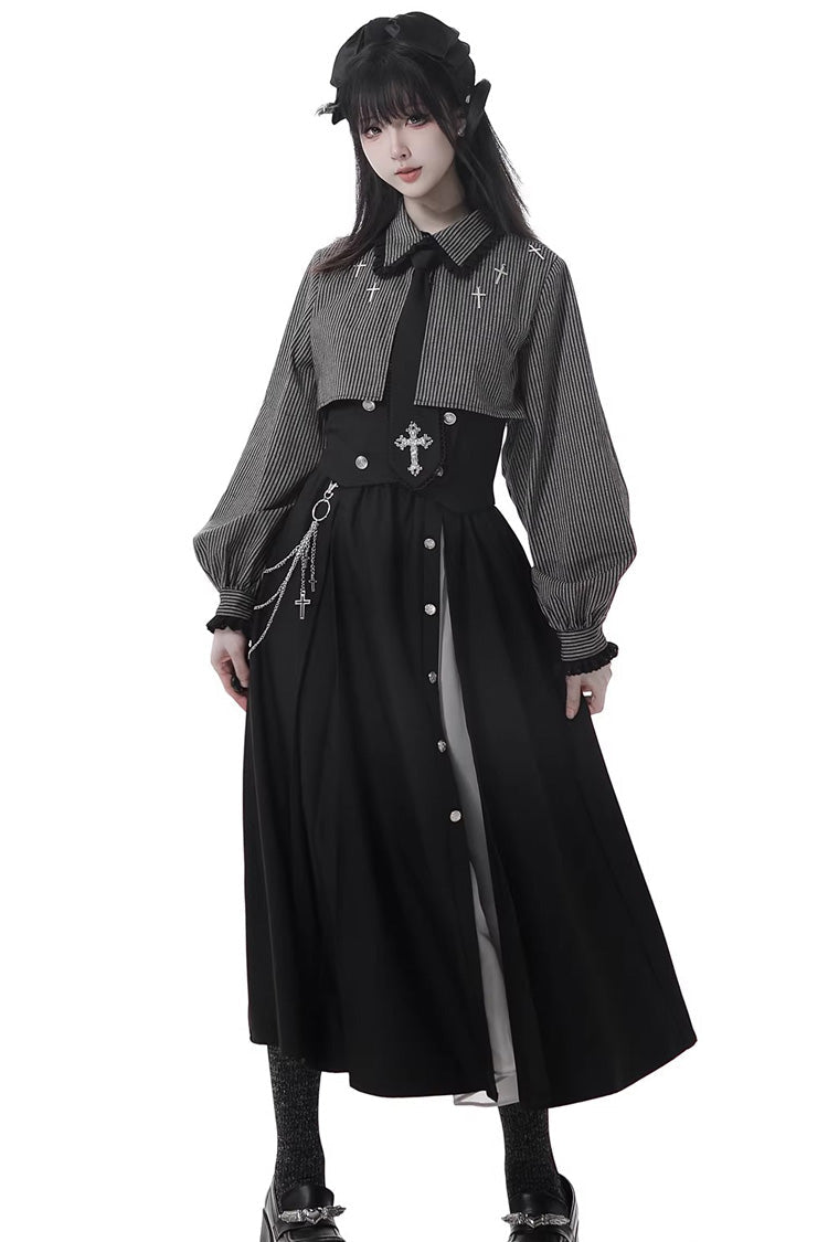 Lolita Skirt - Hymn Of The Cross, Black, Long Length, Short Length, Cross Detail - additional product view 9