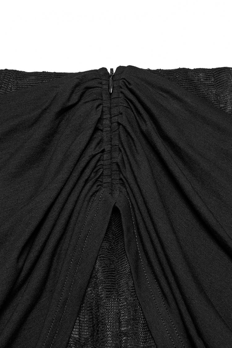 Lolita Skirt - Irregular Mesh Ruched, Black, Fishtail Silhouette, Women's Style - additional product view 6