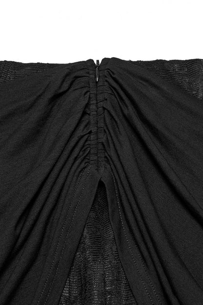 Lolita Skirt - Irregular Mesh Ruched, Black, Fishtail Silhouette, Women's Style - additional product view 6