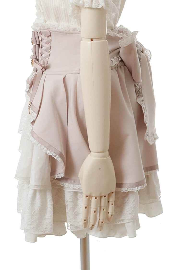 Lolita Skirt - Japanese High Waisted, Pink, High Waist, Layered, Sweet Style - additional product view 2