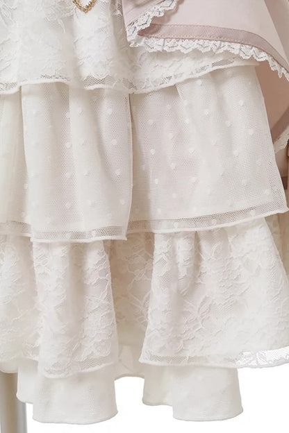Lolita Skirt - Japanese High Waisted, Pink, High Waist, Layered, Sweet Style - additional product view 5