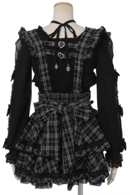 Lolita Skirt - Jirai Kei Multi-layered Printed, 3 Colors, Sweet Style, Lace Trim, Ruffled - additional product view 3