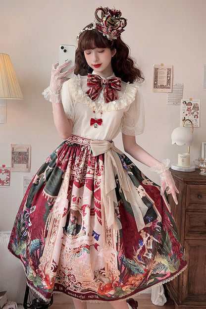 Lolita Skirt - Kaleidoscope Of Dreams, Red, Printed, Sweet Style - additional product view 4