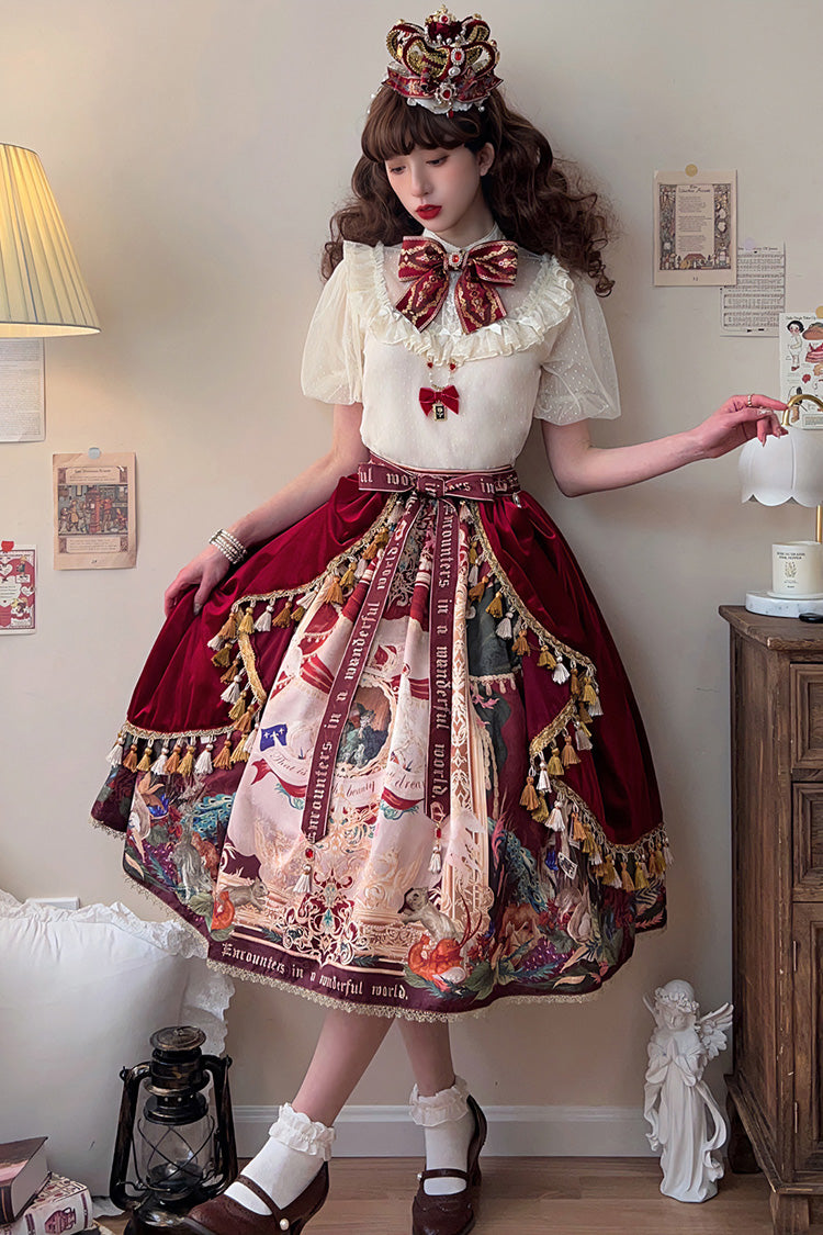 Lolita Skirt - Kaleidoscope Of Dreams, Red, Printed, Sweet Style - additional product view 6