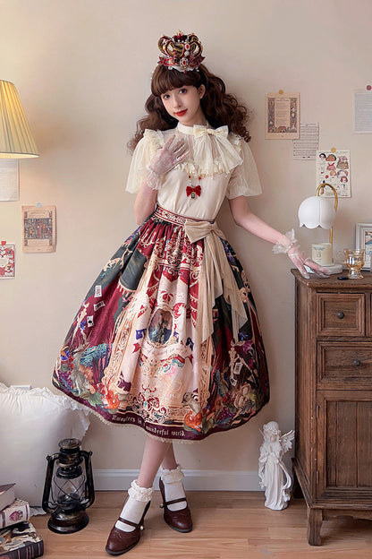 Lolita Skirt - Kaleidoscope Of Dreams, Red, Printed, Sweet Style - main product image