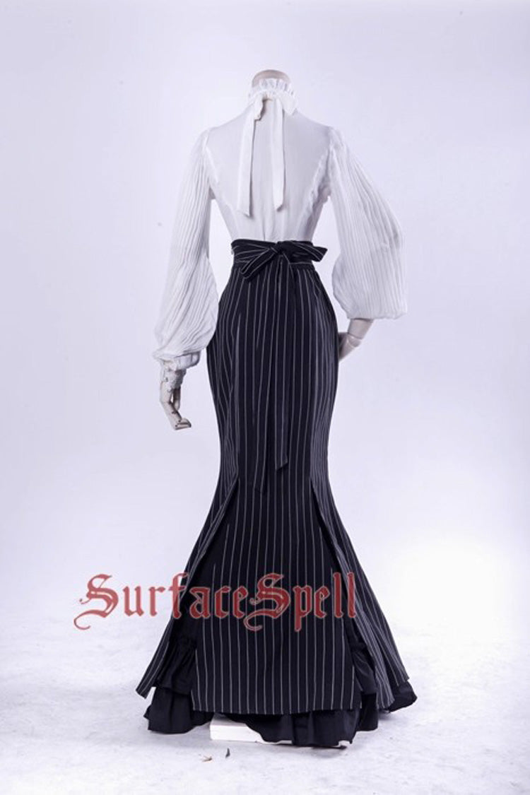 Lolita Skirt - Lorelei, Black, Striped, Printed, Layered - Lolita Coordinate Bottom - additional product view 5