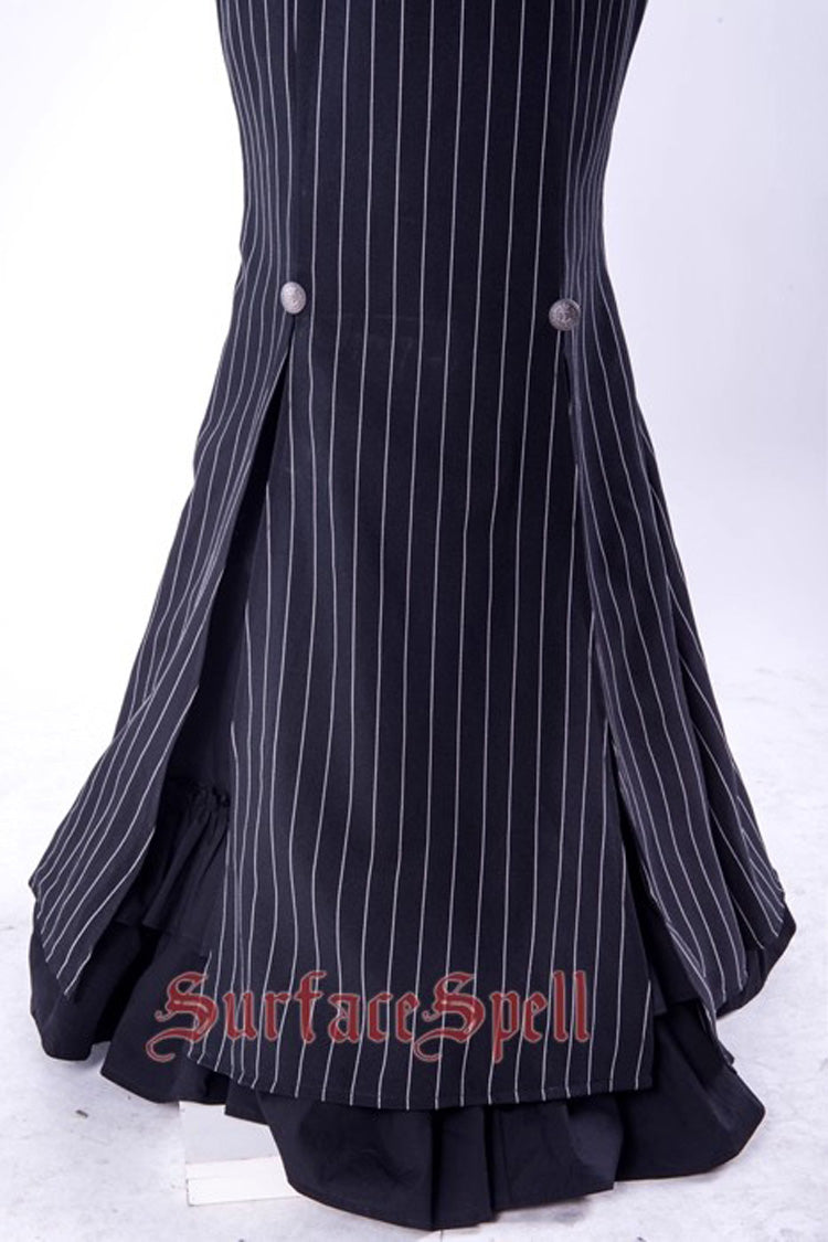 Lolita Skirt - Lorelei, Black, Striped, Printed, Layered - Lolita Coordinate Bottom - additional product view 6