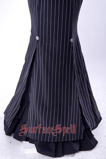Lolita Skirt - Lorelei, Black, Striped, Printed, Layered - Lolita Coordinate Bottom - additional product view 6