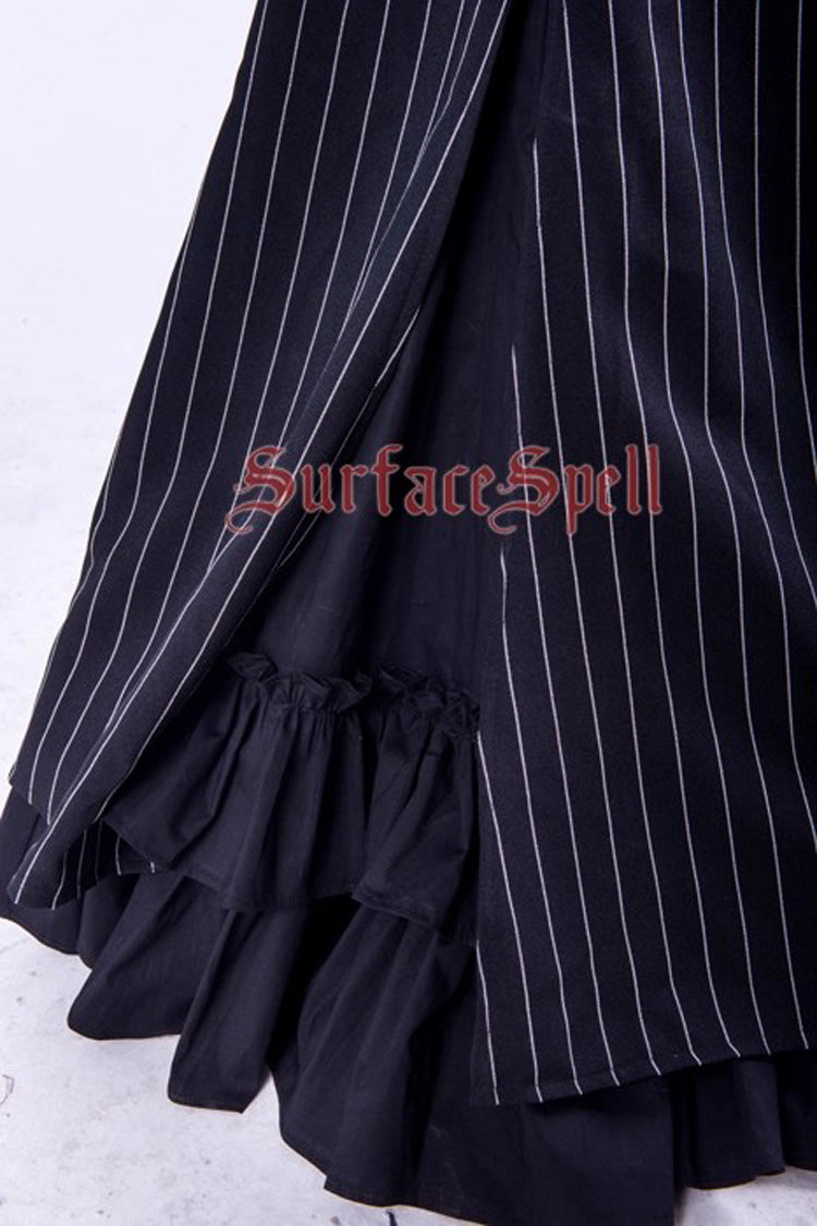 Lolita Skirt - Lorelei, Black, Striped, Printed, Layered - Lolita Coordinate Bottom - additional product view 7