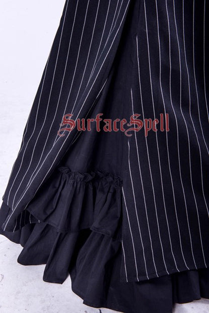 Lolita Skirt - Lorelei, Black, Striped, Printed, Layered - Lolita Coordinate Bottom - additional product view 7