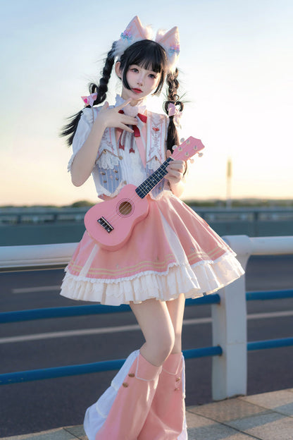 Lolita Skirt - Messenger Of Heaven, Pink, Sweet Style, Ruffled - additional product view 2