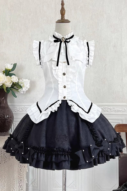 Lolita Skirt - Miss Black Cat, 2 Colors, Printed, Sweet Style, Ballet-Inspired Style - additional product view 3