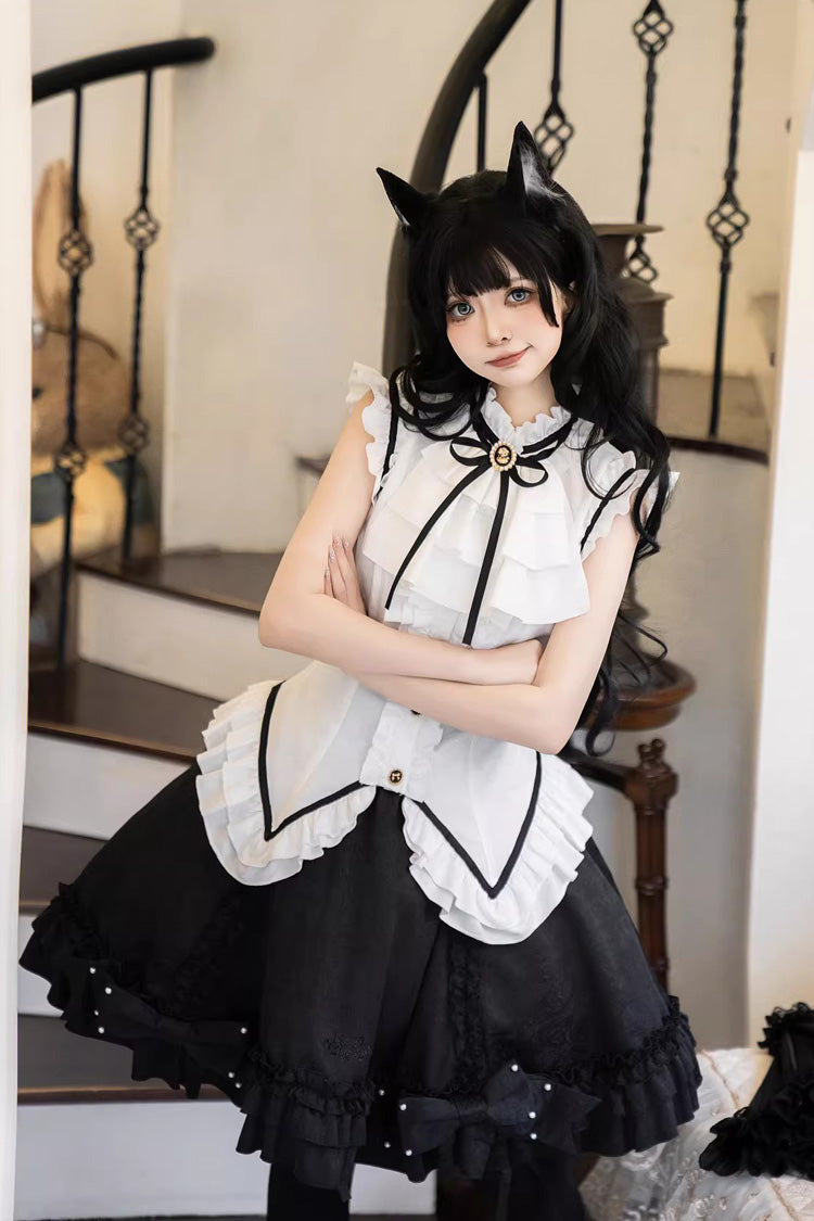 Lolita Skirt - Miss Black Cat, 2 Colors, Printed, Sweet Style, Ballet-Inspired Style - additional product view 10