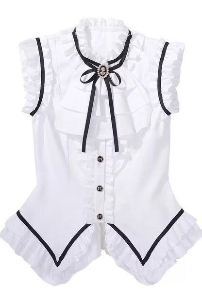 Lolita Skirt - Miss Black Cat, 2 Colors, Printed, Sweet Style, Ballet-Inspired Style - S Top(Only) / M Top(Only) / L Top(Only) option