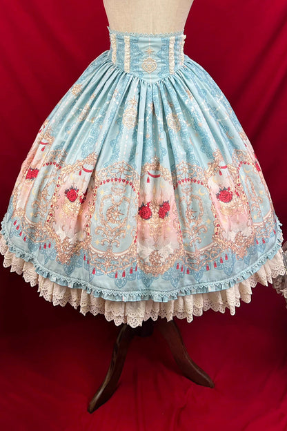 Lolita Skirt - Moonlit Garden Secret, Blue, Sweet Style, Lace Trim, Ruffled - additional product view 15