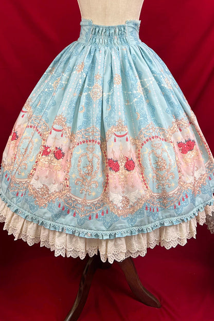 Lolita Skirt - Moonlit Garden Secret, Blue, Sweet Style, Lace Trim, Ruffled - additional product view 16