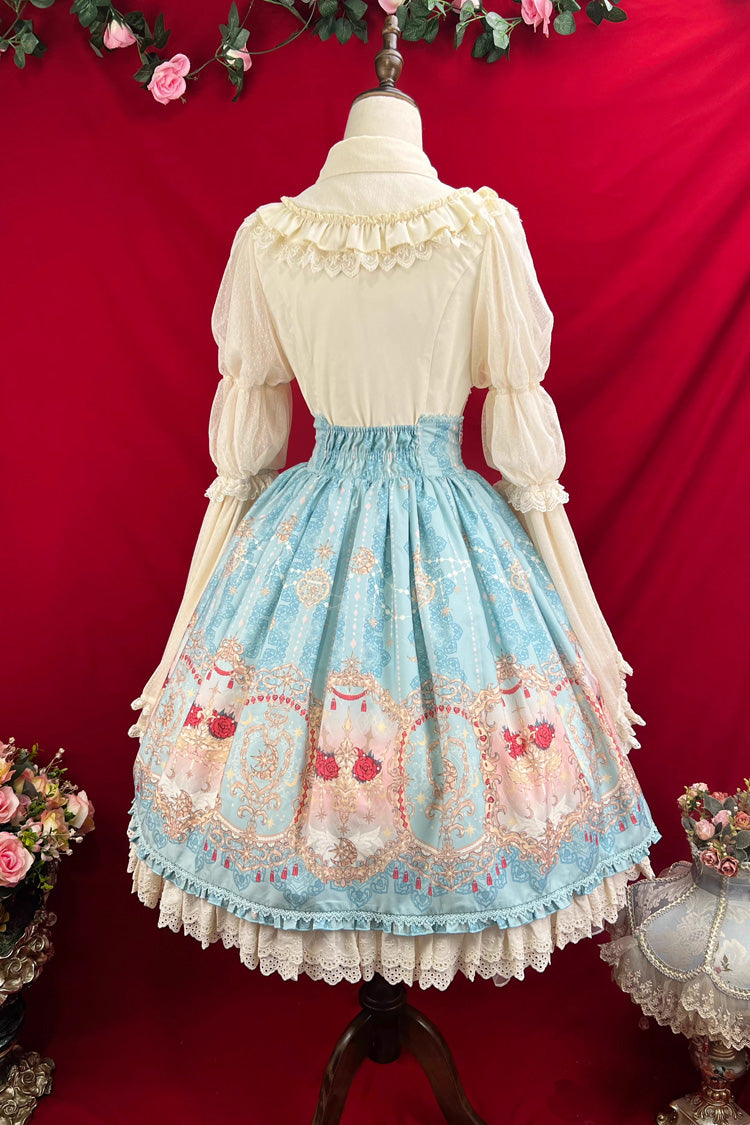 Lolita Skirt - Moonlit Garden Secret, Blue, Sweet Style, Lace Trim, Ruffled - additional product view 17