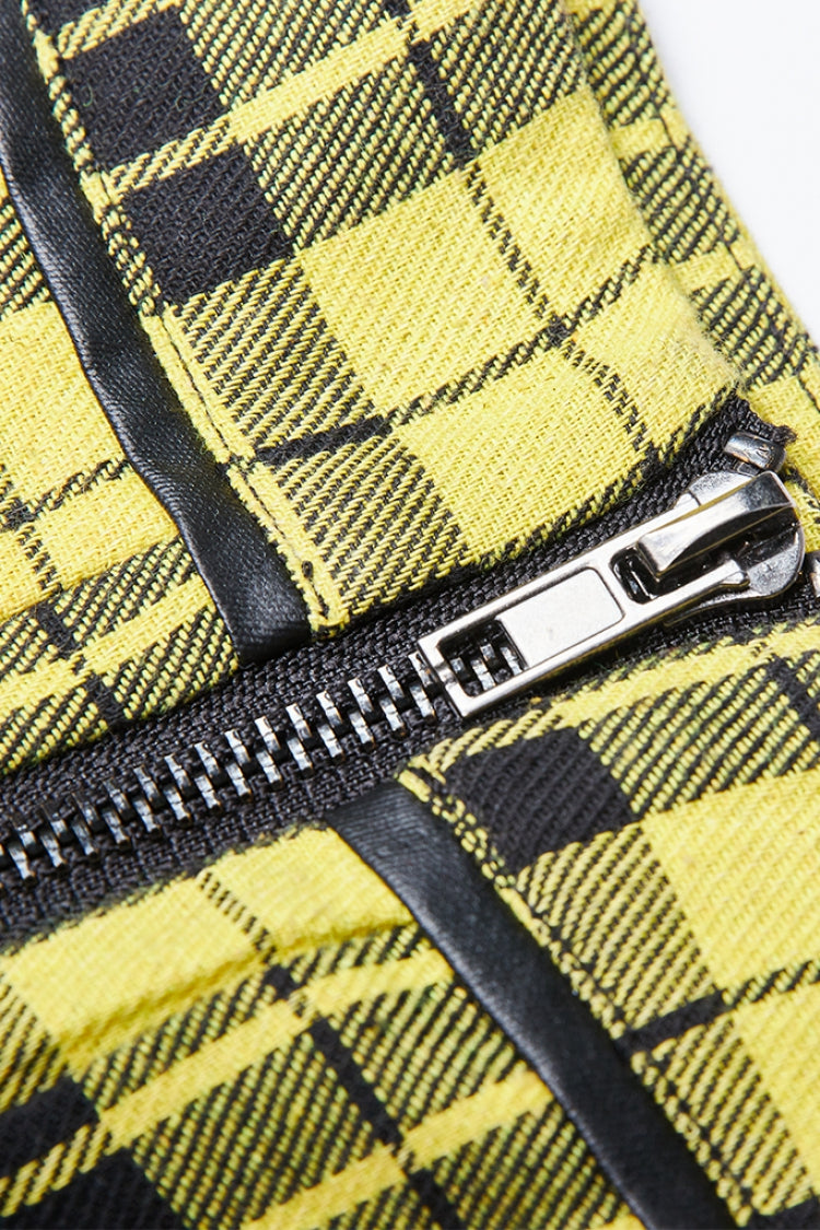 Lolita Skirt - Multi-color Plaid Print Pockets, Multi-Color, Plaid, Zipper Detail - additional product view 8