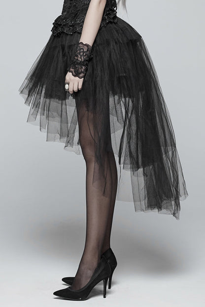 Lolita Skirt - Multi-layer, Black, Women's Style, Gothic Style, Lace Trim - additional product view 2